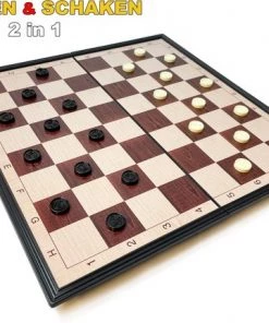 Woodley Schaken En Dammen 2in1 Pakket Schaakbord- Dambord - Magnetisch Schaakset - Chess Set - Opklapbaar - 36x36 CM -klassieke-spellen Winkel 550x431 1