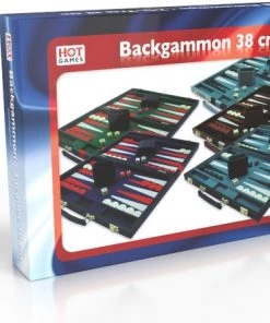HOT Games Backgammonkoffer 38 Cm. Zwart Effen