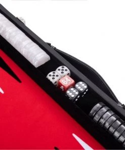 Longfield Backgammon 18inch, Rood/zwart/wit Ingelegd Vilt -klassieke-spellen Winkel 550x443 4