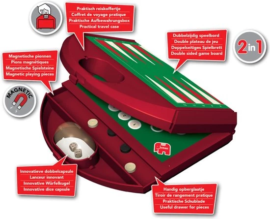 Jumbo Backgammon & Solitaire Reiseditie 4 Jumbo Backgammon & Solitaire Reiseditie - Afbeelding 2