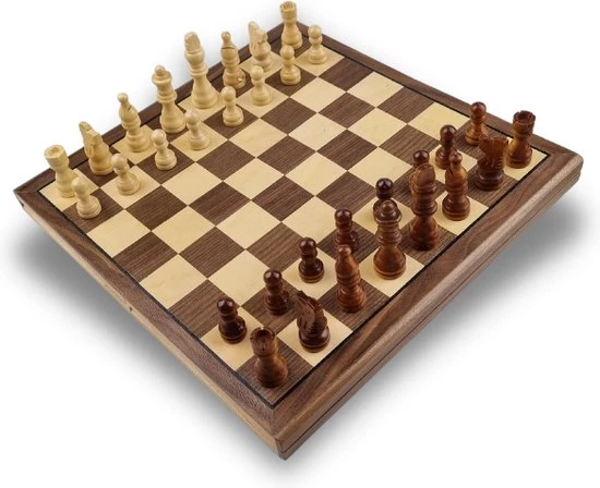 Traagoods.com Houten Schaakbord - Inklapbaar - Degelijk Houten Bord Met Houten Schaakstukken - 30x30 11 Traagoods.com Houten Schaakbord - Inklapbaar - Degelijk Houten Bord Met Houten Schaakstukken - 30x30 - Afbeelding 9