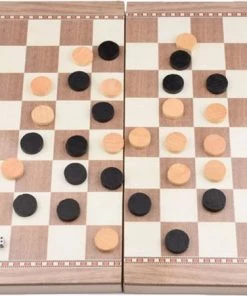 Merkloos Schaakbord | Dambord | Backgammon | 39 X 39 Cm | Schaakspel | Schaakset | Schaken | Dammen | Met Schaakstukken | 3-in-1 Bordspel | Chess | Hout | Opklapbaar -klassieke-spellen Winkel 550x450 2