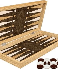 Yenigün Tavla Klassiek Backgammon Rose Bordspel - Met Schaakbord - Turks Tavla - Maat XXL 48cm