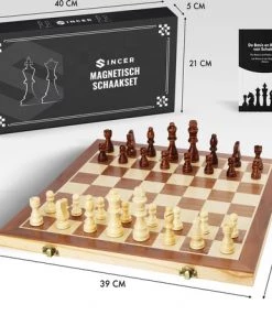 Sincer Magnetisch Schaakbord Met Staunton Schaakstukken 2 EXTRA Koninginnen Inclusief E-book Met Schaakregels - Houten Handgemaakte Schaakset/Schaakspel Voor Volwassenen GROOT FORMAAT Van 39x39cm -klassieke-spellen Winkel 550x462 2