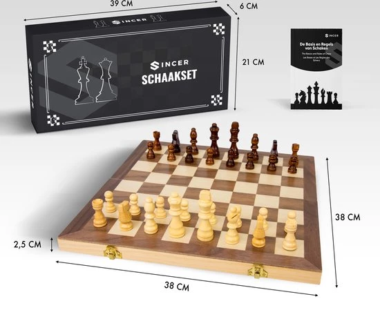 Sincer Schaakbord Met Staunton Schaakstukken 2 EXTRA Koninginnen Inclusief E-book Met Schaakregels - Houten Handgemaakte Schaakset/Schaakspel Voor Volwassenen GROOT FORMAAT Van 38x38cm 9 Sincer Schaakbord Met Staunton Schaakstukken 2 EXTRA Koninginnen Inclusief E-book Met Schaakregels - Houten Handgemaakte Schaakset/Schaakspel Voor Volwassenen GROOT FORMAAT Van 38x38cm - Afbeelding 7