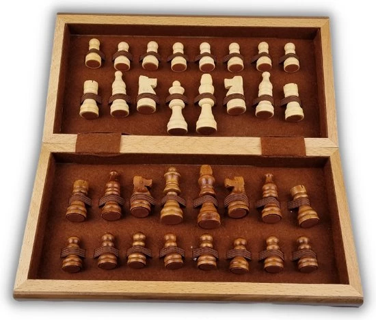 Traagoods.com Houten Schaakbord - Inklapbaar - Degelijk Houten Bord Met Houten Schaakstukken - 30x30 8 Traagoods.com Houten Schaakbord - Inklapbaar - Degelijk Houten Bord Met Houten Schaakstukken - 30x30 - Afbeelding 6