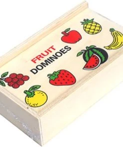 Merkloos Domino Puzzel - Bordspellen - Speelgoed - Houten Onderdelen - Fruit Cijfers - Spellen Voor Meisjes