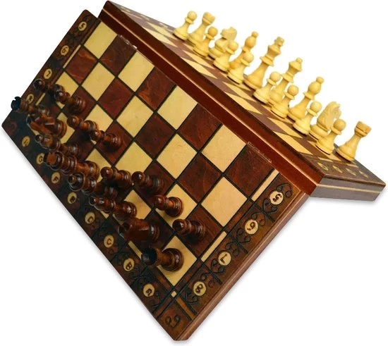 Merkloos Schaakbord | Dambord | Backgammon | 24 X 24 Cm | Schaakspel | Schaakset | Schaken | Dammen | Met Schaakstukken | 3-in-1 Bordspel | Magnetisch | Chess | Hout | Opklapbaar 5 Merkloos Schaakbord | Dambord | Backgammon | 24 X 24 Cm | Schaakspel | Schaakset | Schaken | Dammen | Met Schaakstukken | 3-in-1 Bordspel | Magnetisch | Chess | Hout | Opklapbaar - Afbeelding 3