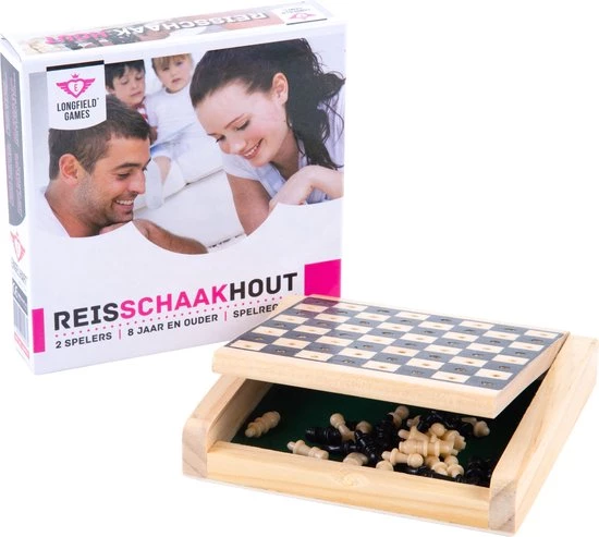 Longfield POCKET CHESS RUBBER WOOD 12 X 12 CM - KING 21 MM 7 Longfield POCKET CHESS RUBBER WOOD 12 X 12 CM - KING 21 MM - Afbeelding 5