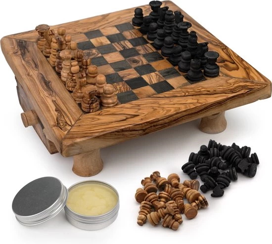 HappyWoods Schaakbord Groot – Schaakspel – Spellen – Spellen Voor Volwassenen – Bordspellen – 100% Natuurlijk Olijfhout 3 HappyWoods Schaakbord Groot – Schaakspel – Spellen – Spellen Voor Volwassenen – Bordspellen – 100% Natuurlijk Olijfhout