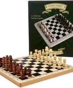 MDO Schaakbord - Spelbord - Schaakspel - Incl. Schaakstukken - Schaken - Hout -klassieke-spellen Winkel 550x497 1