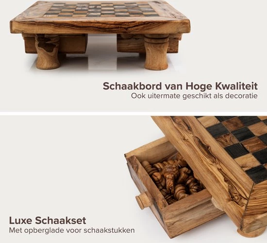 HappyWoods Schaakbord Klein – Schaakspel – Spellen – Spellen Voor Volwassenen – Bordspellen – 100% Natuurlijk Olijfhout 8 HappyWoods Schaakbord Klein – Schaakspel – Spellen – Spellen Voor Volwassenen – Bordspellen – 100% Natuurlijk Olijfhout - Afbeelding 6