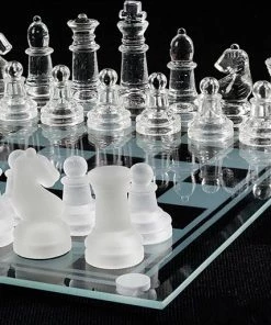 Shagam Glazen Bordspel - 25 Cm - Schaakbord - Schaakset - Schaakspel - Met Schaakstukken - Schaakbord Glas -klassieke-spellen Winkel 550x513 4