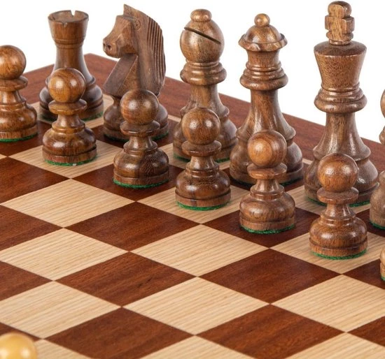 Manopoulos Mahonie Combo Schaken - Dammen - Backgammon Set - 30x17 Cm Top Kwaliteit Klasse En Geweldig 5 Manopoulos Mahonie Combo Schaken - Dammen - Backgammon Set - 30x17 Cm Top Kwaliteit Klasse En Geweldig - Afbeelding 3