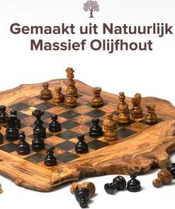 HappyWoods - Handgemaakte Olijfhouten Rustic Schaakspel - 49 Cm - Olijfhouten Schaakbord Met Schaak Stukken - Schaakset - Schaakspellen Schaakspel Hout Volwassenen Schaakborden Kinderen - Cadeau (+ Gratis Beeswax ) -klassieke-spellen Winkel 550x519 2