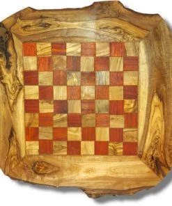 HappyWoods - Handgemaakte Olijfhouten Rustic Schaakspel - Rood 30 Cm - Olijfhouten Schaakbord Met Schaak Stukken - Schaakset - Schaakspellen Schaakspel Hout Volwassenen Schaakborden Kinderen (+ Gratis Beeswax ) -klassieke-spellen Winkel 550x520 3