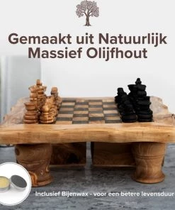 HappyWoods Schaakbord Groot Ronde Afwerking Schaakspel Spellen Spellen Voor Volwassenen Bordspellen 100% Natuurlijk Olijfhout -klassieke-spellen Winkel 550x527 7