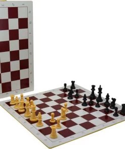 HOT Games Schaakbord Vouwbaar 47 Mm. Wit/bruin 43cm Plastic