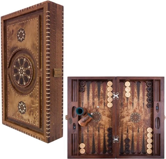 Helena Wood Art Backgammon - Tavla - Handgemaakt - Hout - Luxe Uitgave - Inclusief Tas - 52 X 30 X 8,5 Cm 3 Helena Wood Art Backgammon - Tavla - Handgemaakt - Hout - Luxe Uitgave - Inclusief Tas - 52 X 30 X 8,5 Cm