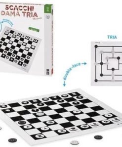 Dal Negro Schaak- En Dambord 37 Cm Hout/staal Wit/zwart 2-delig