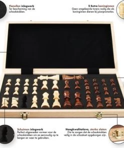 Sincer Magnetisch Schaakbord Met Staunton Schaakstukken 2 EXTRA Koninginnen Inclusief E-book Met Schaakregels - Houten Handgemaakte Schaakset/Schaakspel Voor Volwassenen GROOT FORMAAT Van 39x39cm -klassieke-spellen Winkel 550x533 2