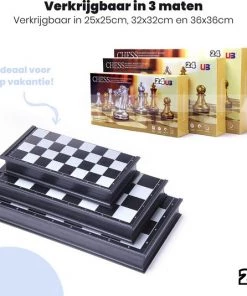 Activ24™ - Groot Schaakspel 36x36 Cm – Met Zwarte & Witte Schaakstukken – Opvouwbaar Magnetisch Schaakset Schaakbord Schaken -klassieke-spellen Winkel 550x535 5