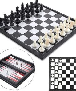 Deluxe HB Schaakbord MET Schaakstukken - Zinaps Magnetic Chess Set, Vouwschaakbord, Schaakbord Voor Kinderen Van 6 Jaar- (WK 02127)