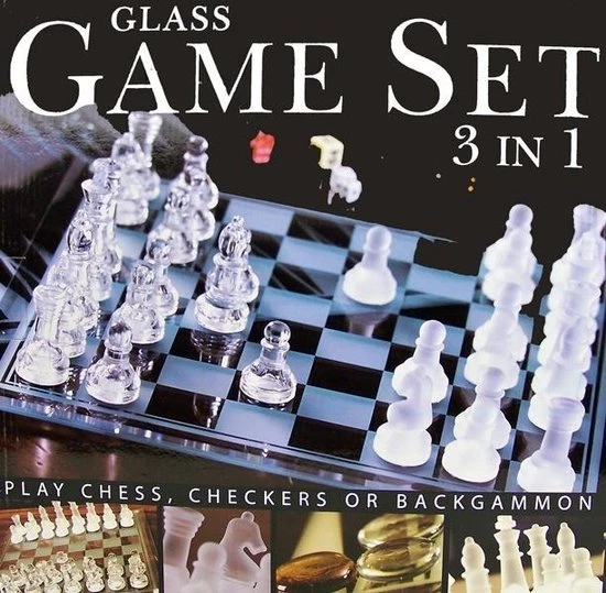 OutletCompleet Glazen Spellenset (3-in-1) 4 OutletCompleet Glazen Spellenset (3-in-1) - Afbeelding 2