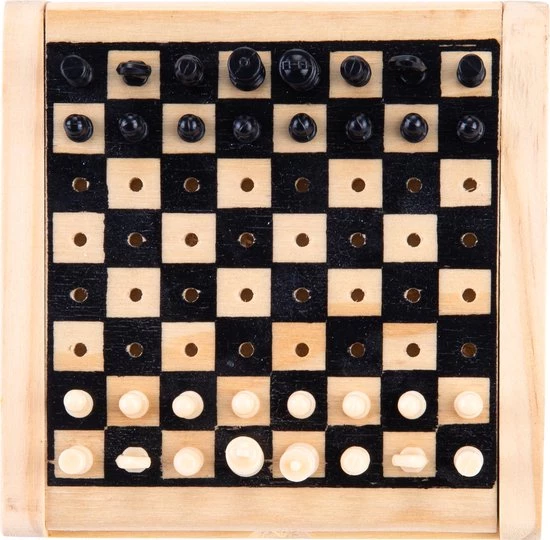 Longfield POCKET CHESS RUBBER WOOD 12 X 12 CM - KING 21 MM 6 Longfield POCKET CHESS RUBBER WOOD 12 X 12 CM - KING 21 MM - Afbeelding 4