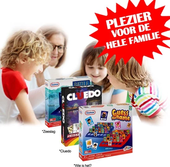 999 Games & Hasbro Gaming 3 Bordspellen - Cluedo - Zeeslag - Wie Is Het - Kaartspellen - Reisspel - Gezelschapspel - Familie - Volwassenen - Kinderen - Hasbro - Grafix - Sinterklaas - Kerst 4 999 Games & Hasbro Gaming 3 Bordspellen - Cluedo - Zeeslag - Wie Is Het - Kaartspellen - Reisspel - Gezelschapspel - Familie - Volwassenen - Kinderen - Hasbro - Grafix - Sinterklaas - Kerst - Afbeelding 2