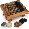HappyWoods Schaakbord Klein Ronde Afwerking Schaakspel Spellen Spellen Voor Volwassenen Bordspellen 100% Natuurlijk Olijfhout -klassieke-spellen Winkel 550x540 8