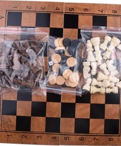 Shagam 3-in-1 Bordspel - 29 Cm - Schaakbord - Dambord - Backgammon - Schaakspel - Schaakset - Schaken - Dammen - Met Schaakstukken - Chess - Hout - Opklapbaar -klassieke-spellen Winkel 550x541 3
