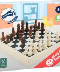 Small Foot Company Small Foot Schaakbord - Met Schaakstukken - Reisspellen - Schaakset - Schaakspel - 15x15cm - Duurzaam Hout - Uitschuifbaar Bord - Vanaf 6 Jaar - Inclusief Handleiding -klassieke-spellen Winkel 550x543