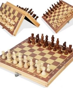 Fedec Magnetische Schaakset - 29x29CM - Compacte Set - Hout -klassieke-spellen Winkel 550x545 10
