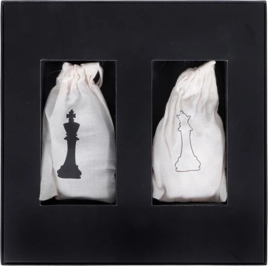 SENZA Schaakspel - Inclusief Opbergzakjes - Compact - Zwart/Wit 4 SENZA Schaakspel - Inclusief Opbergzakjes - Compact - Zwart/Wit - Afbeelding 2