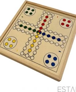ESTARK Games Spellenset - Gezelschapsspel - Hout 5 In 1 - Spel - Spelletjes - Houten Spelen Geen Batterijen - Denkspel - Bordspel - Ludo - Schaakspel - Schaakbord - Domino - Dobbelstenen - Mikado Set - Speeldoos Hout -klassieke-spellen Winkel 550x547 13
