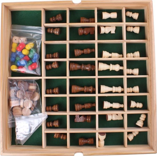 Lifetime Games Spellendoos - Hout - 5 Bordspellen - O.a. Mens Erger Je Niet, Dambord, Backgammon En Schaakbord - 35 Cm 88-delig 8 Lifetime Games Spellendoos - Hout - 5 Bordspellen - O.a. Mens Erger Je Niet, Dambord, Backgammon En Schaakbord - 35 Cm 88-delig - Afbeelding 6