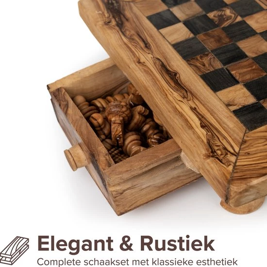 HappyWoods Schaakbord Groot – Schaakspel – Spellen – Spellen Voor Volwassenen – Bordspellen – 100% Natuurlijk Olijfhout 10 HappyWoods Schaakbord Groot – Schaakspel – Spellen – Spellen Voor Volwassenen – Bordspellen – 100% Natuurlijk Olijfhout - Afbeelding 8