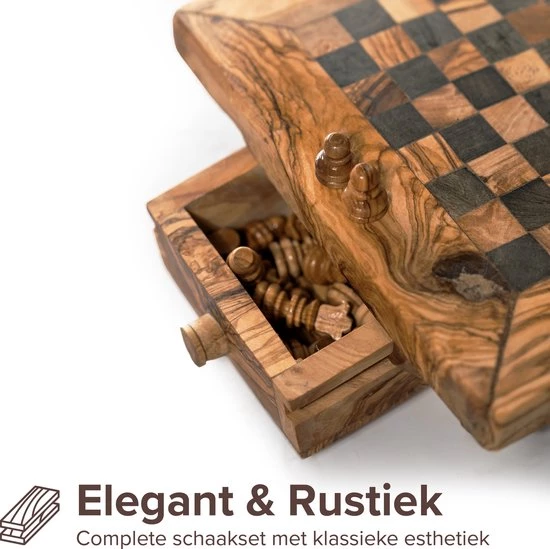 HappyWoods Schaakbord Klein – Schaakspel – Spellen – Spellen Voor Volwassenen – Bordspellen – 100% Natuurlijk Olijfhout 11 HappyWoods Schaakbord Klein – Schaakspel – Spellen – Spellen Voor Volwassenen – Bordspellen – 100% Natuurlijk Olijfhout - Afbeelding 9