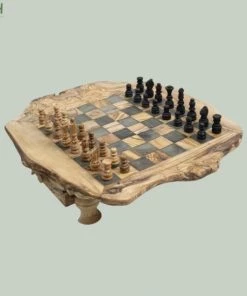 Schaakset Olijfolie & Honing Met Laden - Schaakspel - Schaakstukken - Schaakbord - Schaken - Bordspel - Handgemaakt - Hout - Zwart - Volwassenen & Kinderen - 35 X 35 X 8,5 Cm -klassieke-spellen Winkel 550x550 100