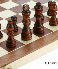 Allerion? Allerion Luxe Schaak Set - 100% Hout - 38cm X 38cm - In Opbergkoffer - Inclusief 2 Extra Dames En Instructieboekje -klassieke-spellen Winkel 550x550 11