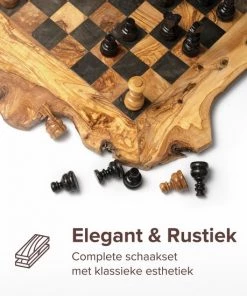 HappyWoods - Handgemaakte Olijfhouten Rustic Schaakspel - 49 Cm - Olijfhouten Schaakbord Met Schaak Stukken - Schaakset - Schaakspellen Schaakspel Hout Volwassenen Schaakborden Kinderen - Cadeau (+ Gratis Beeswax ) -klassieke-spellen Winkel 550x550 123