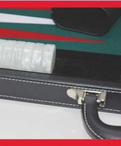 HOT Games Backgammon Zwart Luxe Groen/rood/wit 46cm. -klassieke-spellen Winkel 550x550 167