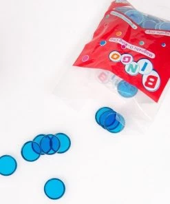 7115.02 Bingofiches Met Metalen Rand 17mm - Kleur: Blauw