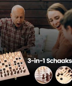 No Peak 3 In 1 Schaakbord - Schaakspel - Dammen - Backgammon - 3 In 1 Schaakset - Inclusief E-Book -klassieke-spellen Winkel 550x550 215