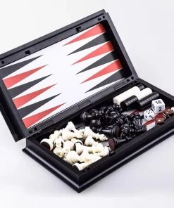 Merkloos Schaakbord | Dambord | Backgammon | 32 X 32 Cm | Schaakspel | Schaakset | Schaken | Dammen | Met Schaakstukken | 3-in-1 Bordspel | Chess | Plastic | Opklapbaar | Magnetisch -klassieke-spellen Winkel 550x550 231