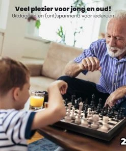 Activ24™ - Medium Schaakspel 32x32 Cm – Met Zwarte & Witte Schaakstukken – Opvouwbaar Magnetisch Schaakset Schaakbord Schaken -klassieke-spellen Winkel 550x550 233