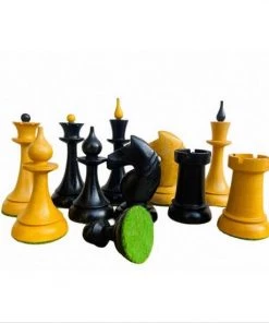 Raindroptime.com Queen's Gambit Schaakstukken - Antiek Buxus + Geeboniseerd Hout - Nr: #6