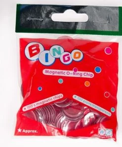 7115.01 Bingofiches Met Metalen Rand 17mm - Kleur: Rood