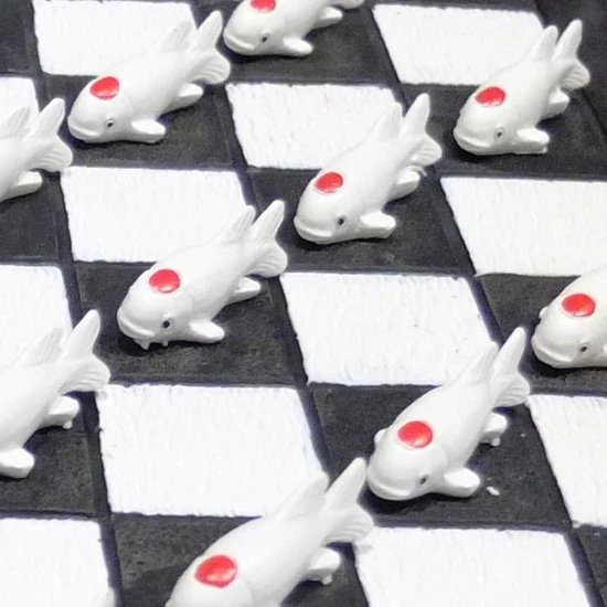 MadDeco - UNIEK - Dambord - Koi - Karper - Damspel - Koikarper - Polystone 4 MadDeco - UNIEK - Dambord - Koi - Karper - Damspel - Koikarper - Polystone - Afbeelding 2